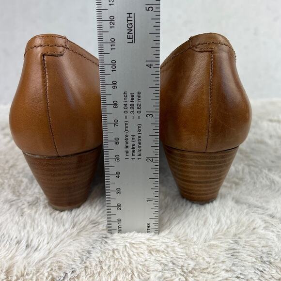 Ecco Durango Slip On Wedge Shoes Almond Toe Whiskey Leather Size 39 Comfort - Picture 4 of 10